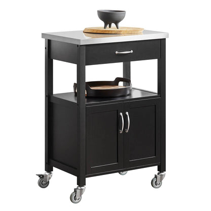 Küchenwagen | Getränkewagen fürs Büro | Servierwagen Schwarz - Palo24