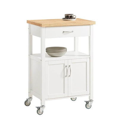 Küchenwagen | Getränkewagen fürs Büro | Servierwagen Weiss/Natur - Palo24