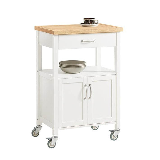 Küchenwagen | Getränkewagen fürs Büro | Servierwagen Weiss/Natur - Palo24
