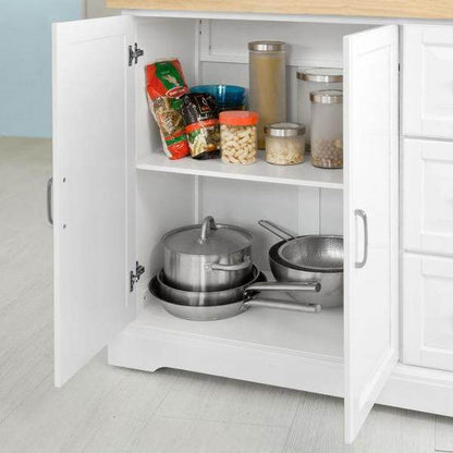 Kücheninsel | Küchenwagen mit erweiterbarer Arbeitsfläche | Küchenschrank Weiss - Palo24