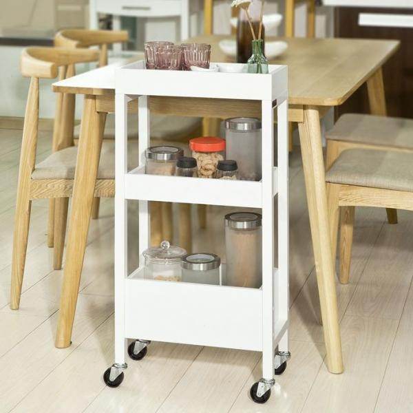 Nischenwagen 21cm breit | Bad Rollwagen | Küchenwagen Weiss - Palo24