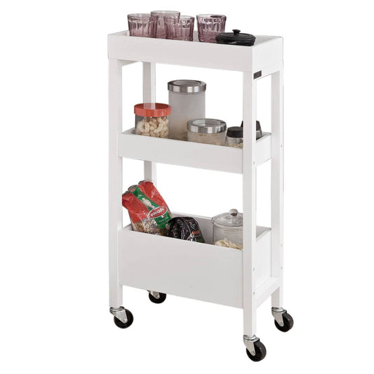 Nischenwagen 21cm breit | Bad Rollwagen | Küchenwagen Weiss - Palo24