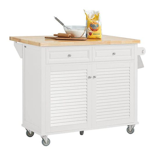 Kücheninsel | Küchenwagen mit erweiterbarer Arbeitsplatte | Küchenschrank | Weiss FKW84-II-WN - Palo24