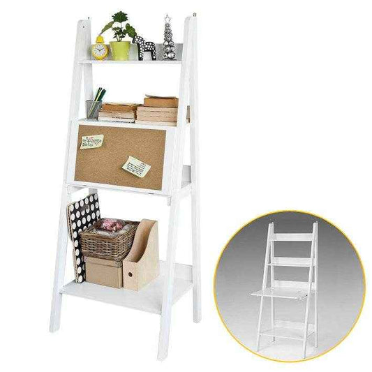 Bücherregal mit Schreibtisch | Korktafel | Standregal Holz
