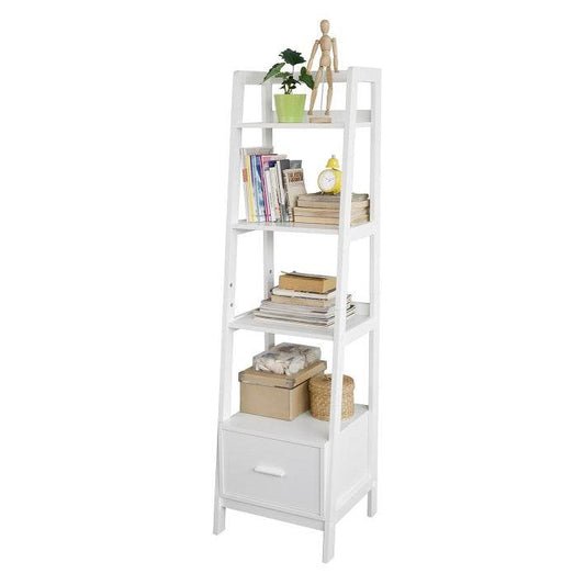 Leiterregal Weiss | Bücherregal Breit 44cm | Standregal Holz - Palo24
