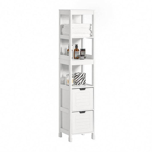 Bad Hochschrank | Badschrank Weiss | Badezimmermöbel Landhaus - Palo24