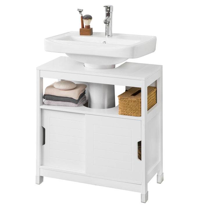 Waschbeckenunterschrank Weiss Badezimmerschrank | Badmöbel Landhaus | FRG128-II-W - Palo24