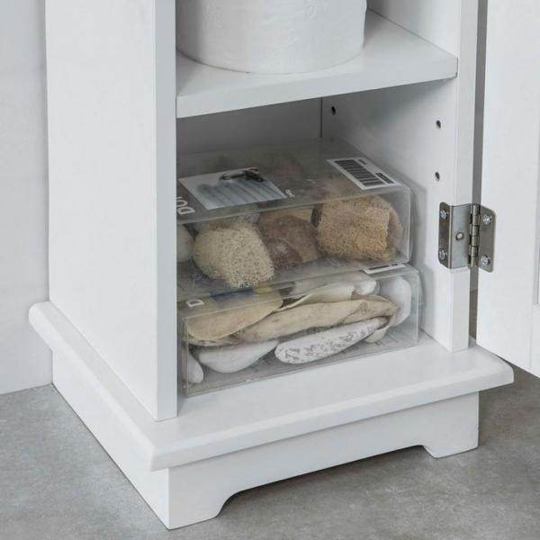 Toilettenpapierhalter | Toilettenpapier Aufbewahrung | Badezimmerschrank Weiss - Palo24