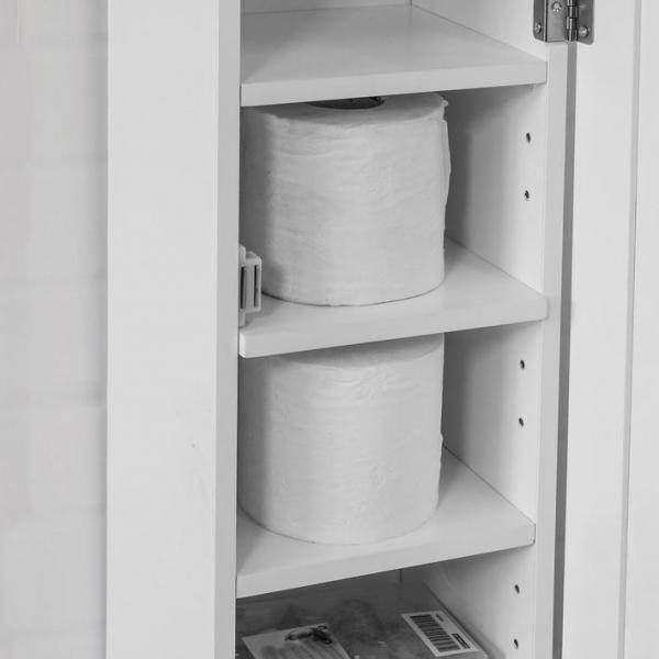 Toilettenpapierhalter | Toilettenpapier Aufbewahrung | Badezimmerschrank Weiss - Palo24