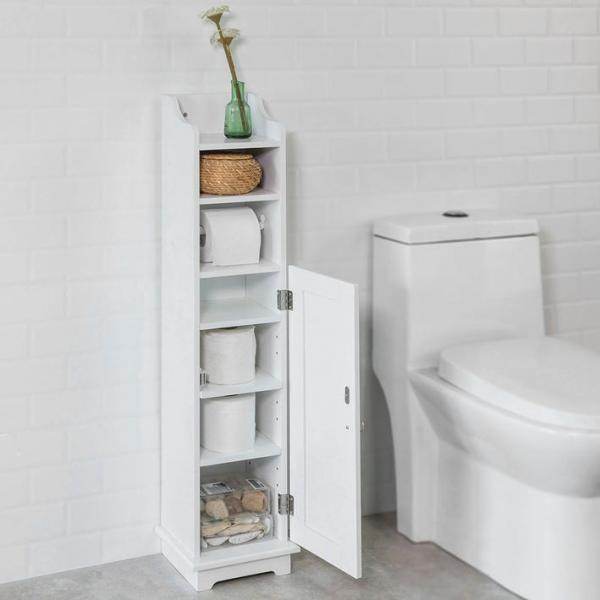 Toilettenpapierhalter | Toilettenpapier Aufbewahrung | Badezimmerschrank Weiss - Palo24