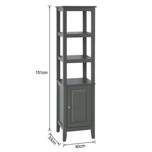 Bad Hochschrank | Badschrank | Badregal Dunkelgrau - Palo24