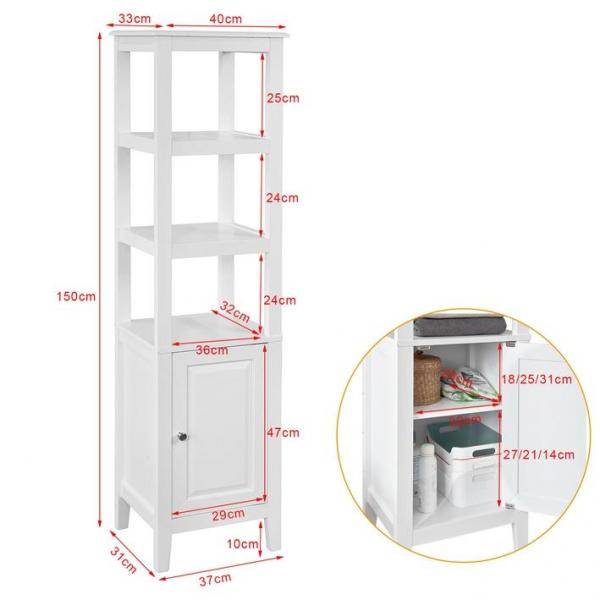 Bad Hochschrank | Badschrank | Badregal Weiss - Palo24