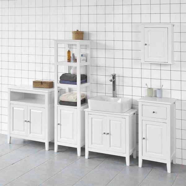 Bad Hochschrank | Badschrank | Badregal Weiss - Palo24