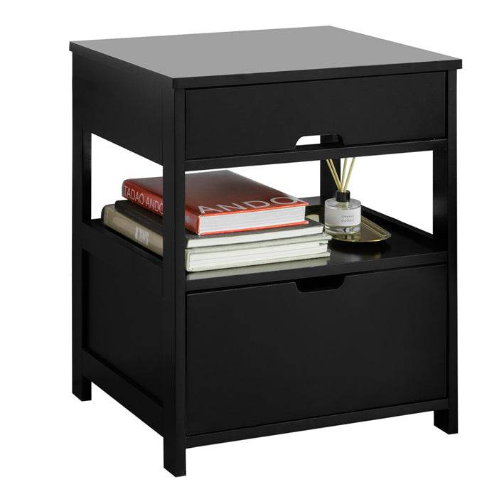 Nachttisch | Nachtschrank | Beistelltisch Schwarz | FRG258-SCH - Palo24