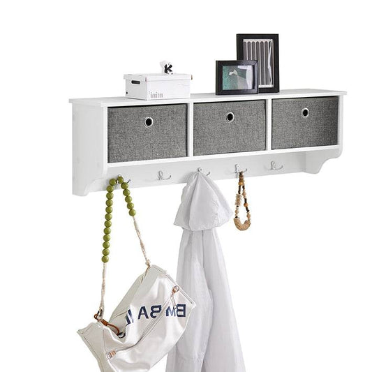 Wandgarderobe Kleiderhaken Flurgarderobe Weiss-Hellgrau - Palo24