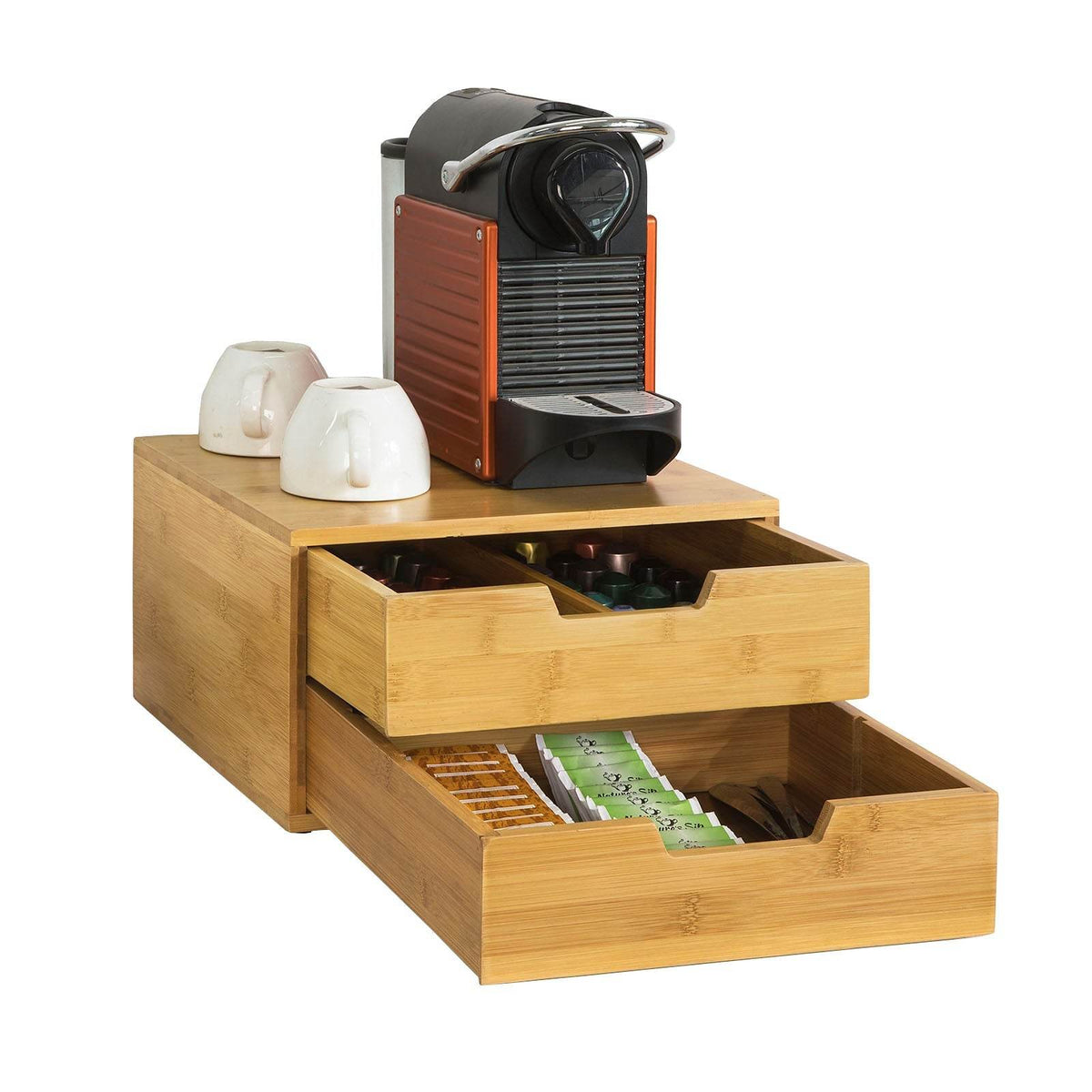 Kaffeekapsel Box | Aufbewahrungsbox | Schubladenbox Bambus | FRG82-N - Palo24