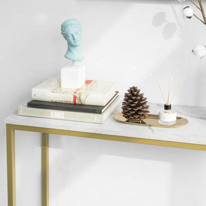 Konsolentisch mit goldenem Metallrahmen | Flurtisch | Sideboard - Palo24