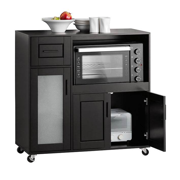 Küchenwagen | Sideboard auf Rollen | Küchenschrank| Rollwagen | Schwarz | FSB78-SCH - Palo24