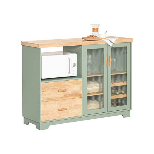 Sideboard mit 2 Glastüren | Küchenschrank | Kommode | Flurschrank | Grün - Palo24