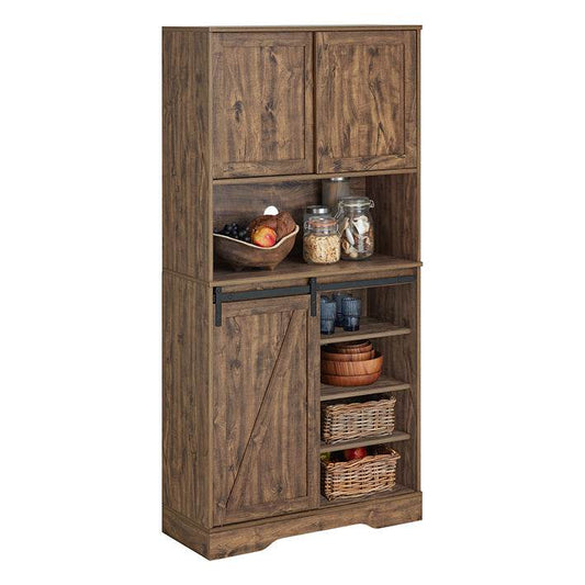 Sideboard mit Schiebetür | Kommode | Küchenschrank | Hochschrank | Dunkelbraun | FSB83-N - Palo24