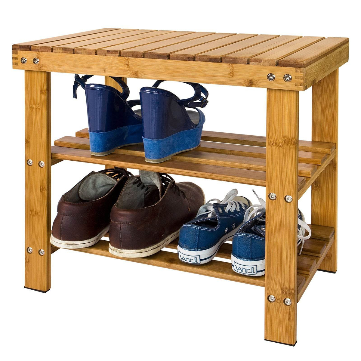 Schuhregal | Sitzbank schmal | Breit 50cm Bambus - Palo24