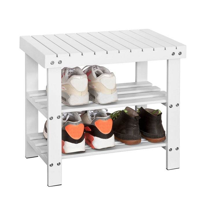 Schuhregal | Sitzbank schmal | Breit 50cm Weiss | FSR02-K-W - Palo24