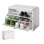 Schuhkipper | Schuhbank mit Schuhregal | Weiss - Palo24