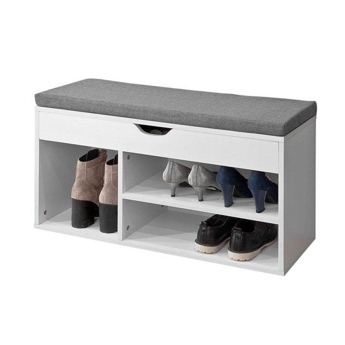 Schuhbank | Schuhregal mit Sitzfläche | Sitzbank Weiss - Palo24
