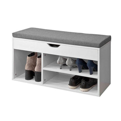Schuhbank | Schuhregal mit Sitzfläche | Sitzbank Weiss - Palo24