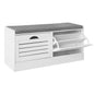 Schuhkipper | Schuhbank mit Schuhfach | Landhausstil Weiss - Palo24