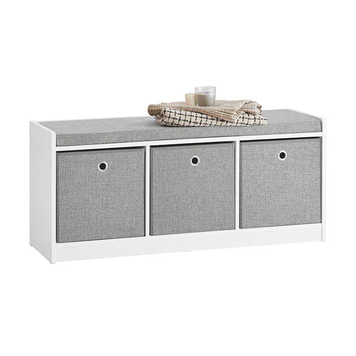 Sitzkommode | Schuhtruhe | Sitzbank | Weiss-Grau - Palo24