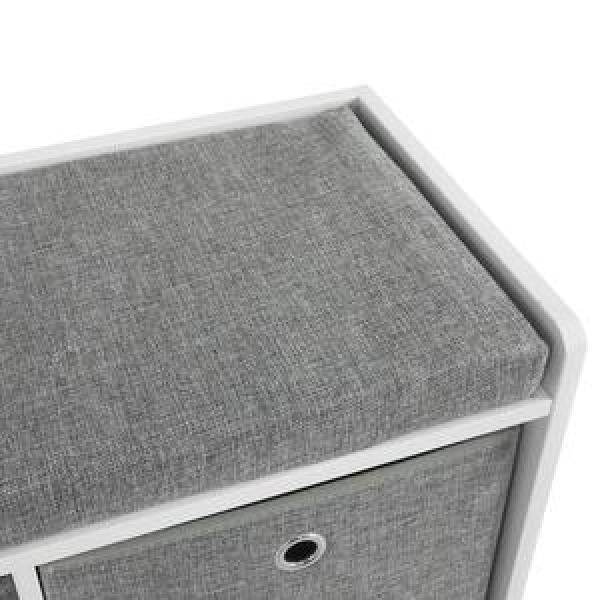 Sitzkommode Schuhtruhe Sitzbank mit 2 Körben Weiss-Grau - Palo24