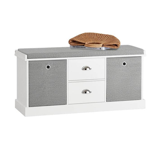 Sitzkommode | Schuhtruhe | Sitzbank | Weiss-Grau - Palo24