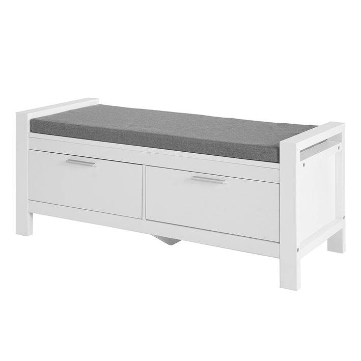 Sitzbank mit 2 Schubladen | Bettbank | Weiss FSR74-W - Palo24
