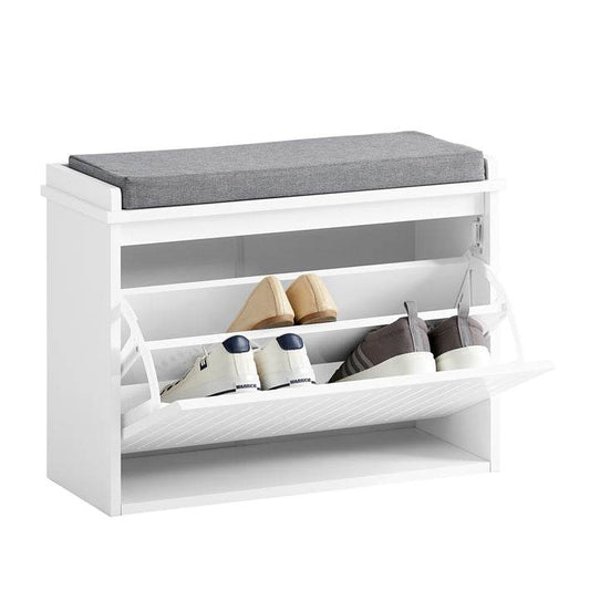 Schuhkipper | Schuhbank mit Schuhfach | Sitzbank Weiss FSR98-W - Palo24