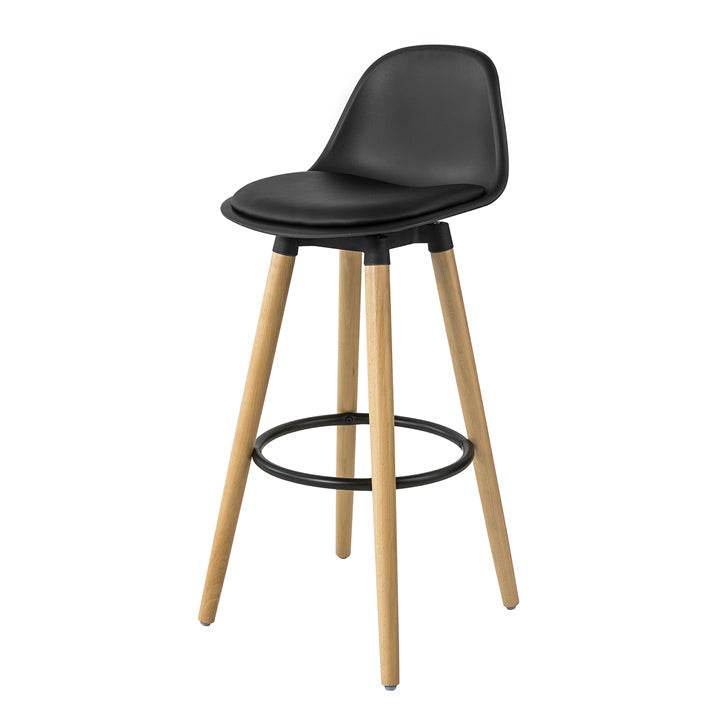 Barhocker mit Rücklehne | Barstuhl | Schwarz | FST70-SCH - Palo24