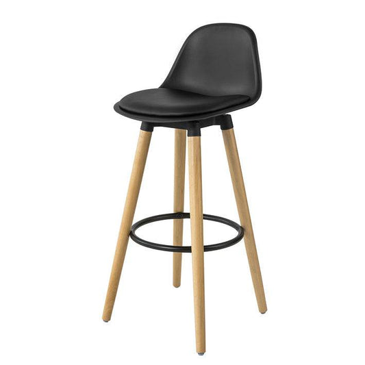 Barhocker mit Rücklehne | Barstuhl | Schwarz | FST70-SCH - Palo24