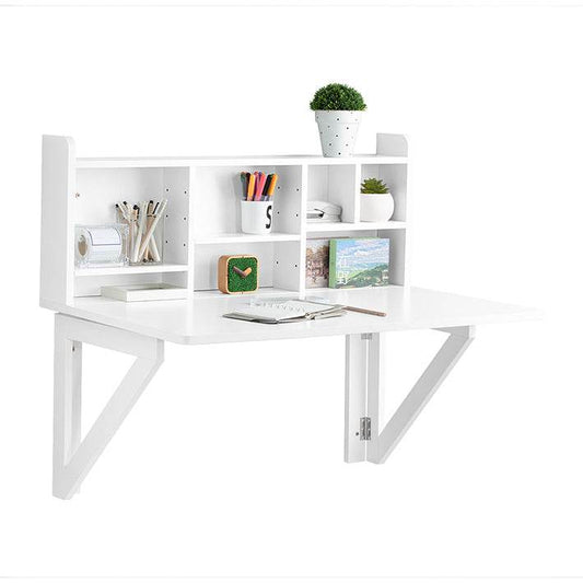 Wandklapptisch mit integriertem Regal | Wandschrank | Esstisch | Weiss FWT07-II-W - Palo24