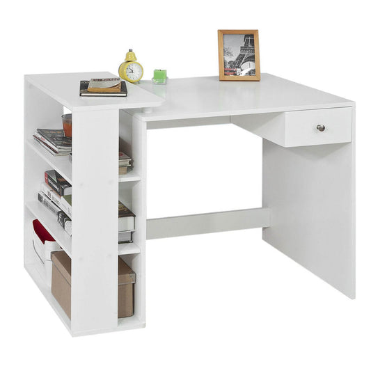 Schreibtisch Weiss | Bürotisch mit Regal | Computertisch - Palo24