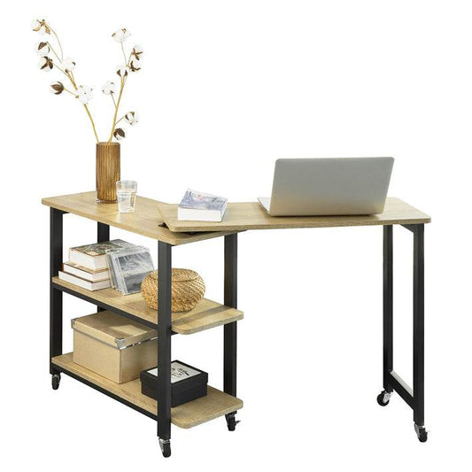 L-förmiger Beistelltisch | Couchtisch | Eckschreibtisch Industrie-Design | FWT83-N - Palo24