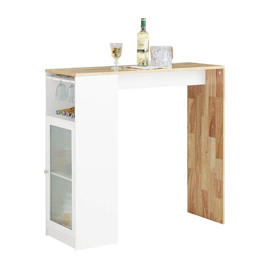 Bartisch | Esstisch | Stehtisch | Küchentisch | Balkontisch | Weiß-Natur | FWT99-WN - Palo24