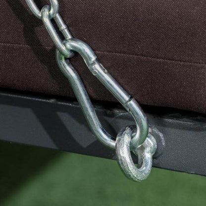 Hollywoodschaukel, für 3 Personen, verstellbares Sonnendach, bis 270 kg, braun - Palo24