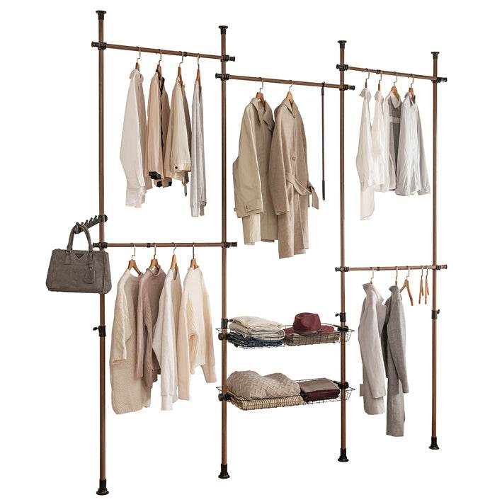 Teleskop Kleiderstange | Kleiderstangen System | Regalsystem | KLS04-BR - Palo24