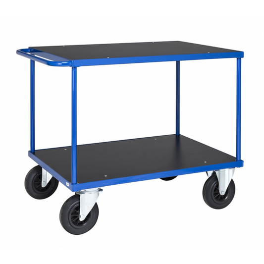 KEIN EAN Tischwagen Plattformwagen Blau MDF Platte Arbeitstisch Etagenwagen Industrie Schule - Palo24