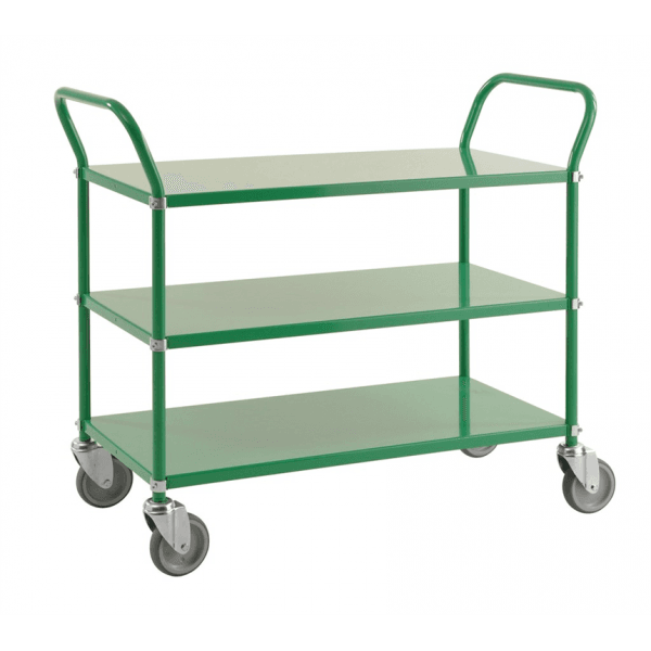 Etagenwagen 3 Böden bis 250kg belastbar 4 Lenkrollen grün - Palo24