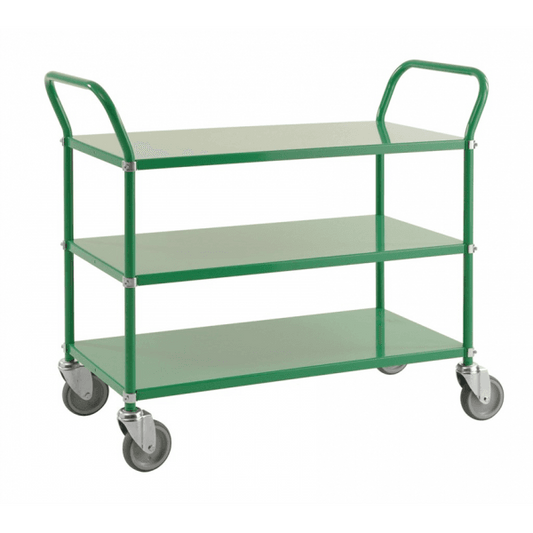Etagenwagen 3 Böden bis 250kg belastbar 4 Lenkrollen grün - Palo24