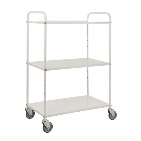Etagenwagen 3 Böden bis 250kg belastbar 4 Lenkrollen weiss - Palo24