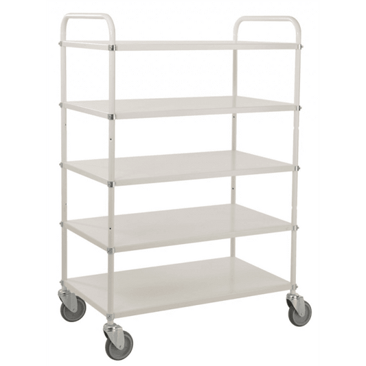 Etagenwagen 5 Böden bis 250kg belastbar Weiss - Palo24
