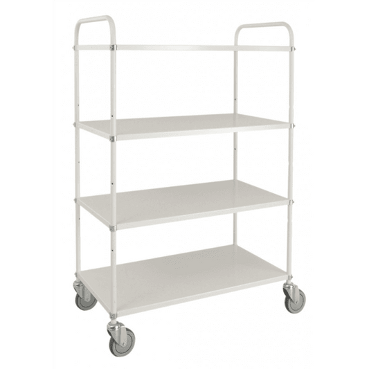 Etagenwagen 4 Böden bis 250kg belastbar 4 Lenkrollen weiss - Palo24