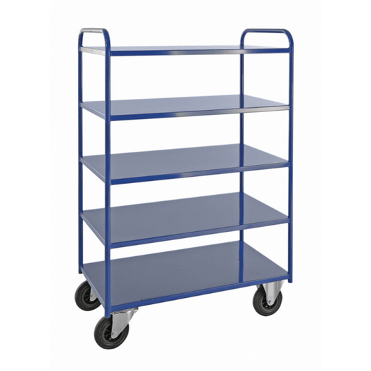 Etagenwagen mit 5 Böden bis 400kg belastbar blau - Palo24